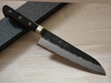 CH002 Japanese Santoku knife Black Aogami Super carbon steel 180mm – Zenpou [$152.00]