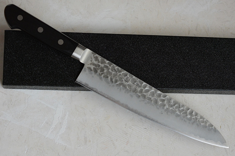 Japanese Gyuto knife hammered aogami super steel with its case