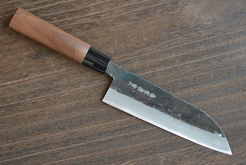 Japanese Handmade forged Santoku  Knife Black carbon steel