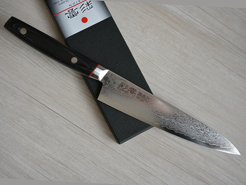 SHAN ZU Damascus Utility Knife 6 inch Japanese Steel Kitchen Petty Knife,  All Purpose Professional Kitchen Chef Knives High Carbon Super Sharp