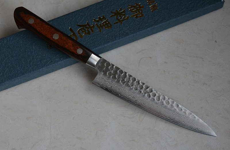 Japanese VG10 Damascus hammered knife Zenpou Petty type
