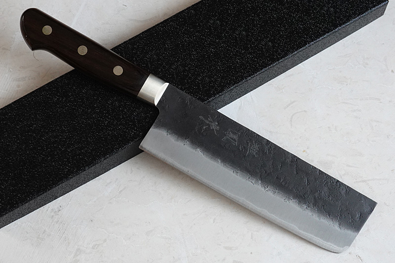 Very Sharp! Japanese Nakiri Kitchen Knife Black Aogami Super - Zenpou