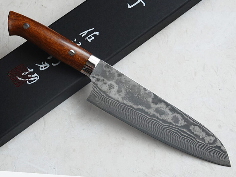 CH008- Couteau Japonais Santoku damas 33 couches Zenpou - Lame de 18cm en  acier AUS10